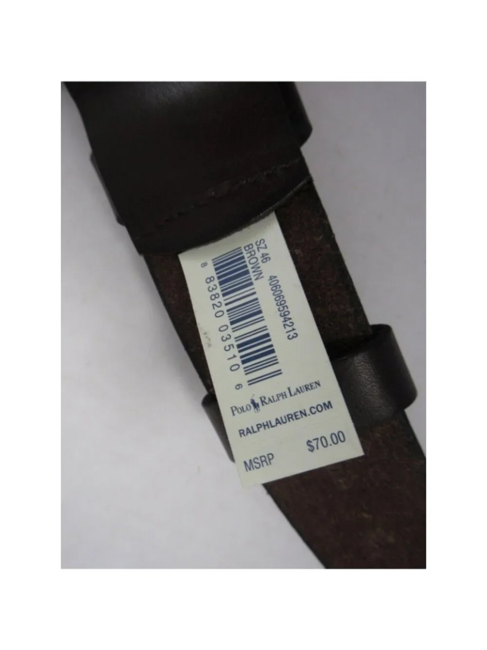 VGT Polo Ralph Lauren Belt 46 Italian Leather Silver Buckle Classic